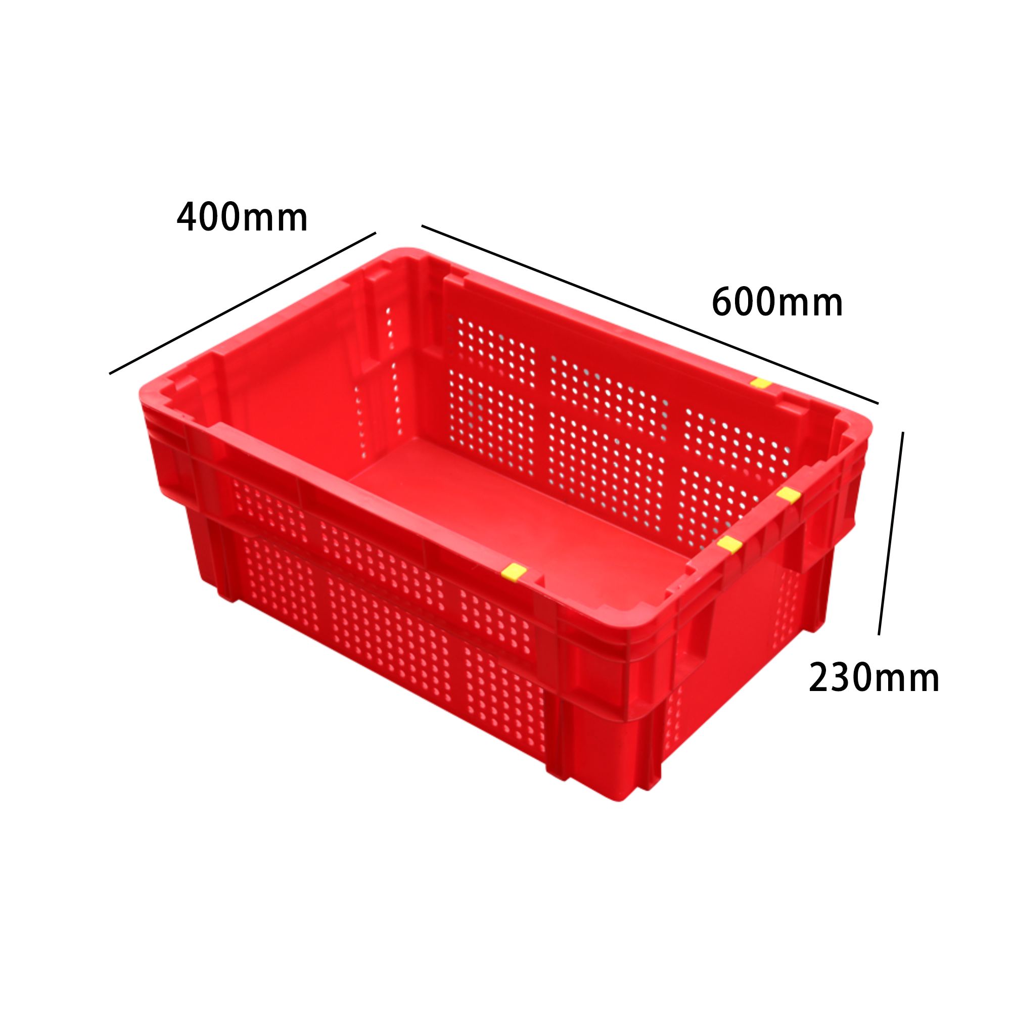 6423 Logistic Harvest Mesh Tsiv Crates Yas Zaub Zaub Txiv Hmab Txiv Ntoo Ntses Ventilated cia Basket Nestable Thiab Stackable 3