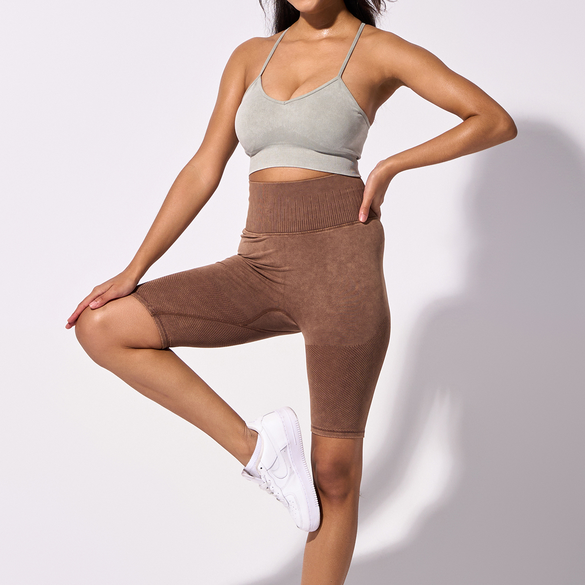 Fabricación de leggings sin costuras de carbón 5