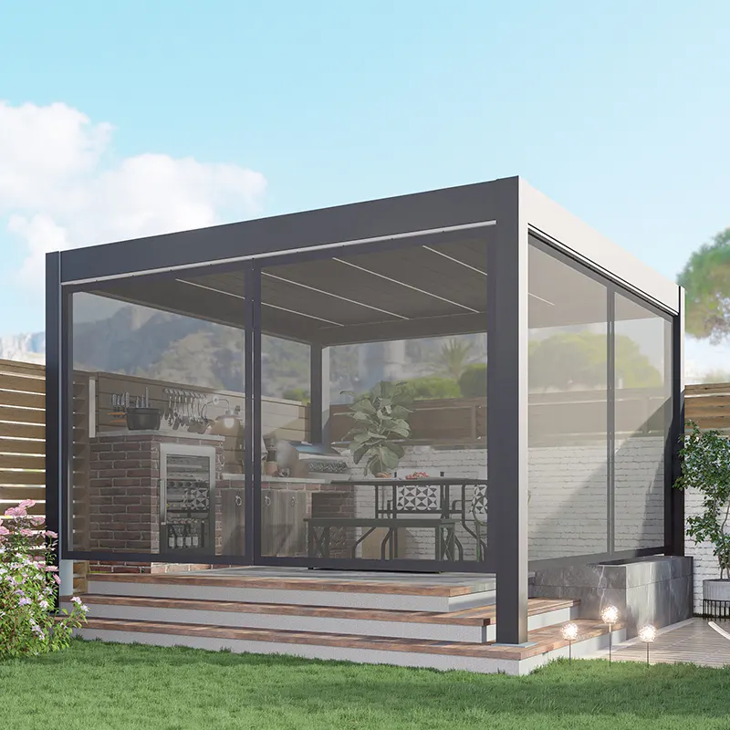 8x10 Aluminum Pergola for Building Modern design 4