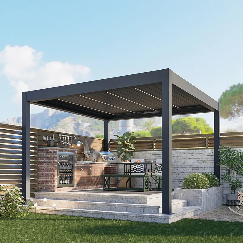 8x10 Aluminum Pergola for Building Modern design 5