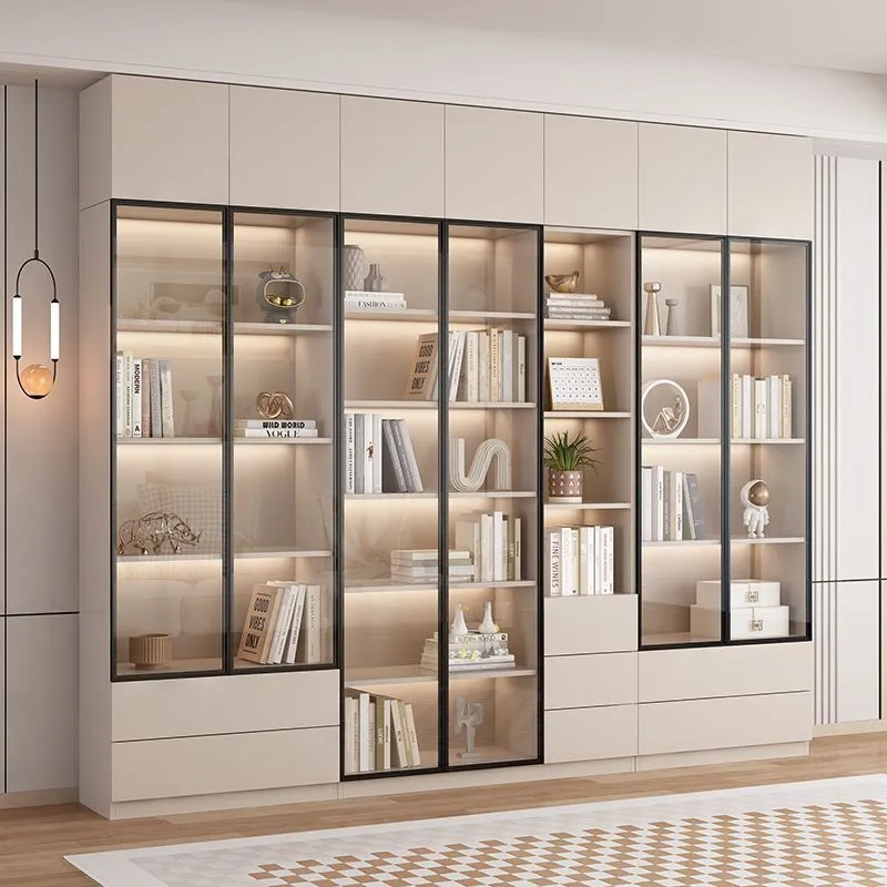 Stylish Glass Book Cabinets Shelf for Kitchen, Bedroom, and Pantry 1
