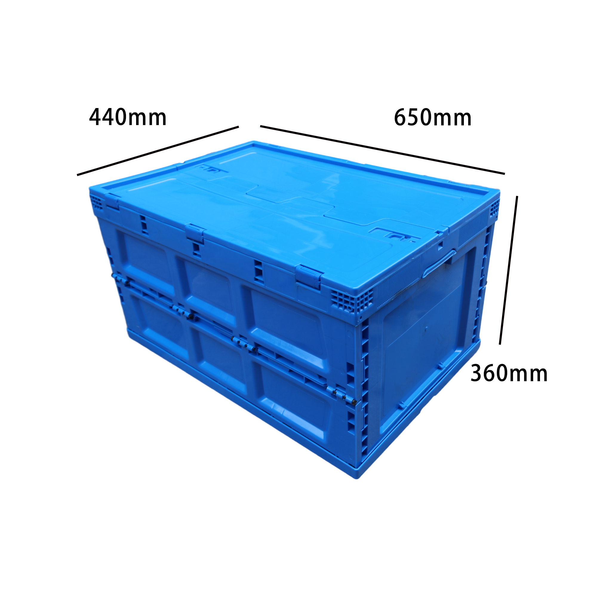 650-360 Plastiek opvoubare houer, opvoubare en opvoubare kratboks vir berging en verskuiwing 3