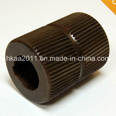 Custom CNC Machining Black Metal Knurled Bearing Crowned Roller Manufacturer 1