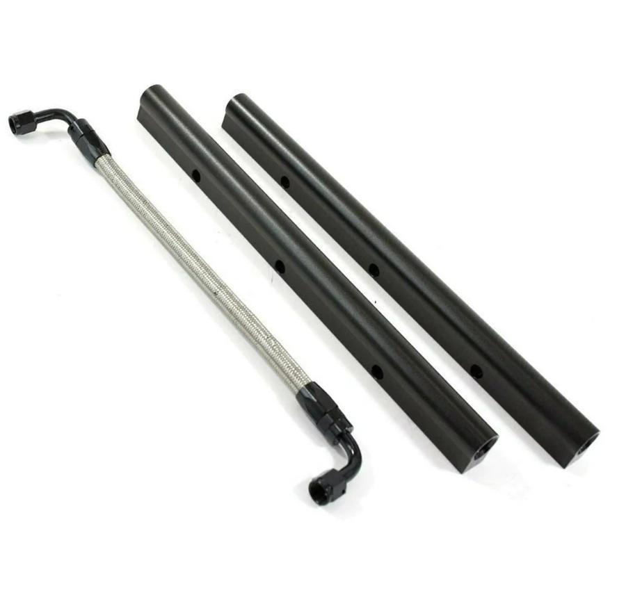 Custom Made Anodized Black Billet Aluminum High Flow Fuel Rails