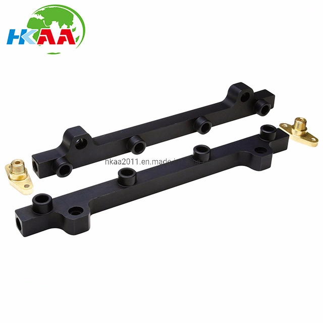Custom Made Anodized Black Billet Aluminum High Flow Fuel Rails 1