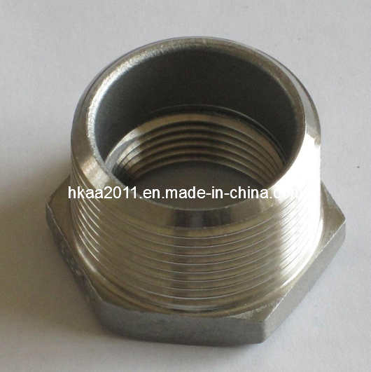 CNC Machining Stainless Steel Threaded Hex Bushing 1