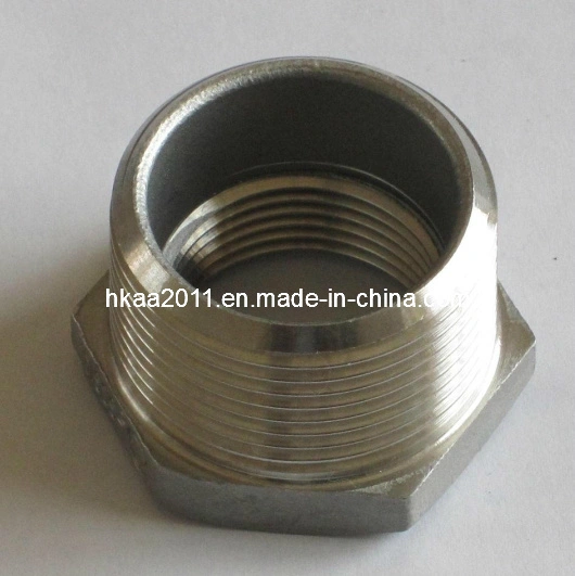 CNC Machining Stainless Steel Threaded Hex Bushing 1