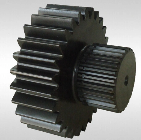 Custom Black Carbon Steel/Delrin Double Spur Gear 1