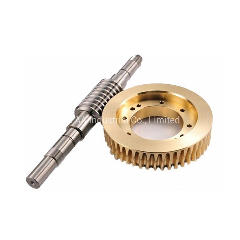Custom Machining Steel and Bronze Worm Gear Shaft 1
