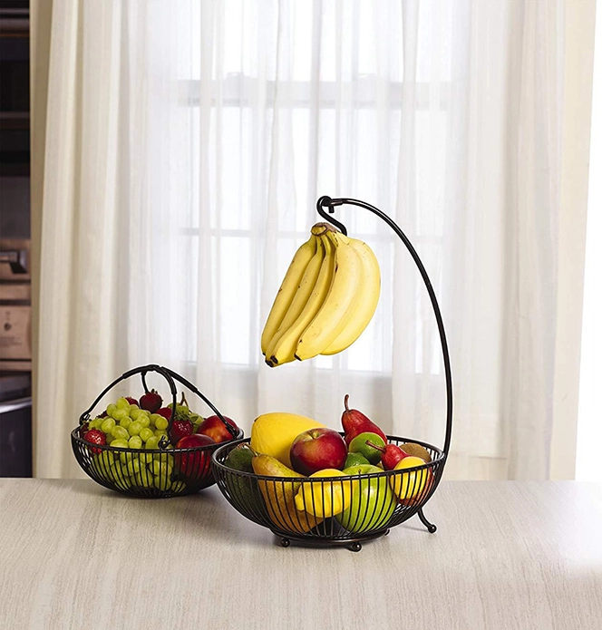 Cesta de frutas multifuncional removível de dupla camada 1