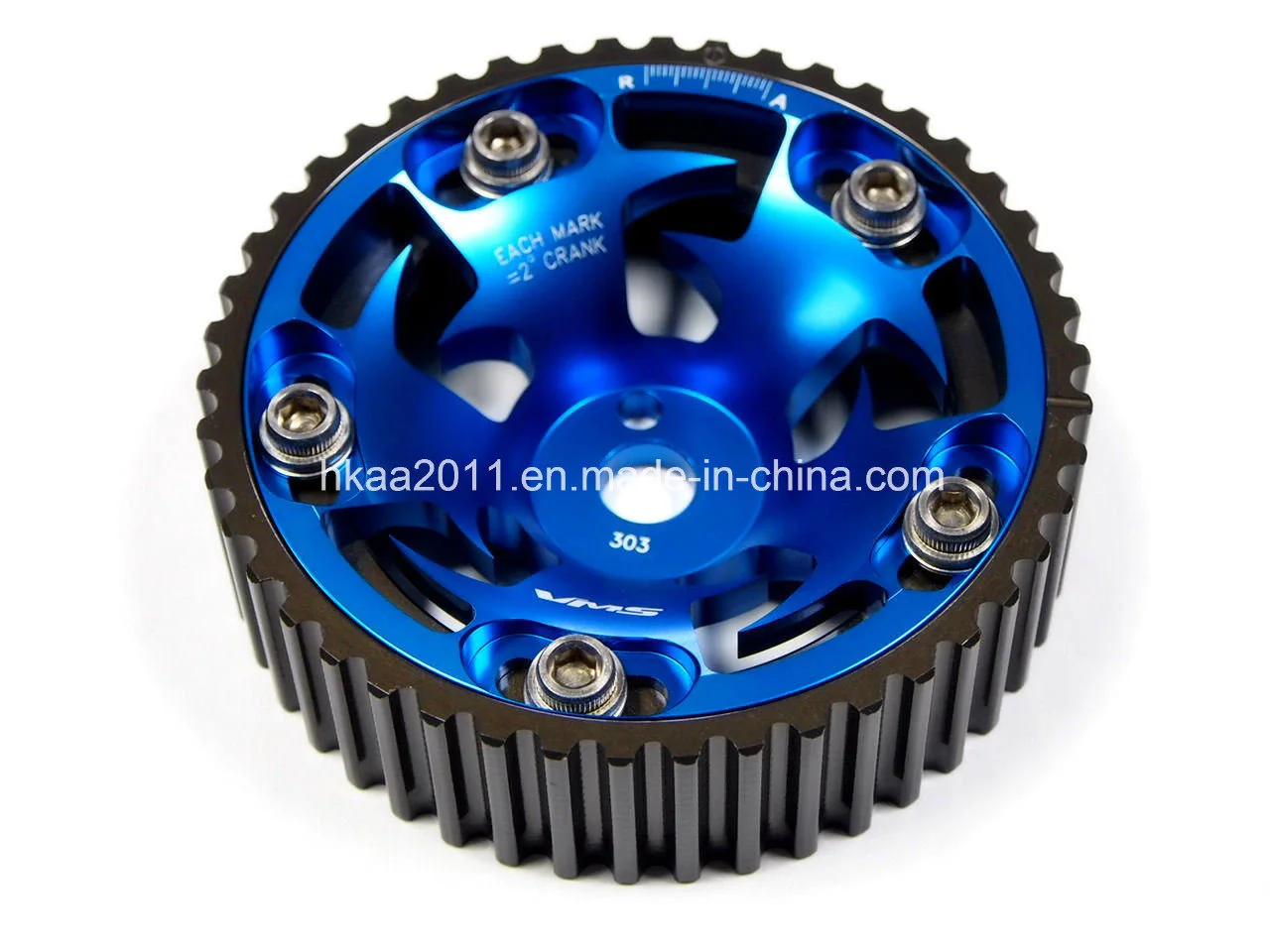 Precision Machined Blue Anodized Aluminum Adjustable Timing Pulley Cam Gear 1
