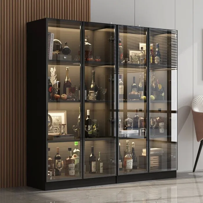 Transforme su espacio con el gabinete de cocina con frente de vidrio estilo shaker ultramoderno 1