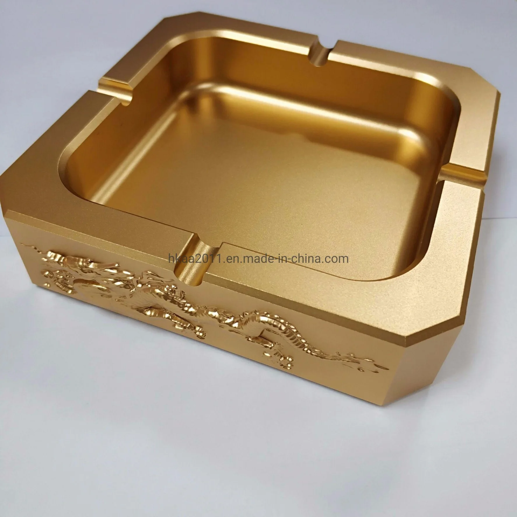 Customized CNC Machining Gold Anodized Aluminum Ashtray 1