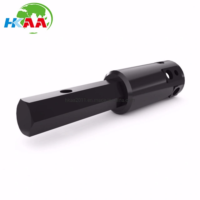 China Custom CNC Machining Aluminum Inner Thread Knurled Hexagon Shaft 1
