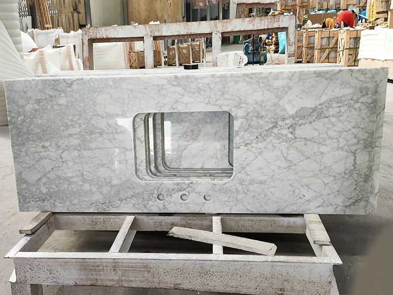 イタリア カラーラ バスルームの装飾用の単一の長方形のシンク付き白い