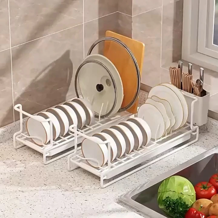 Полка для посуды Металл+ПП для хранения кухонных столовых приборов 1