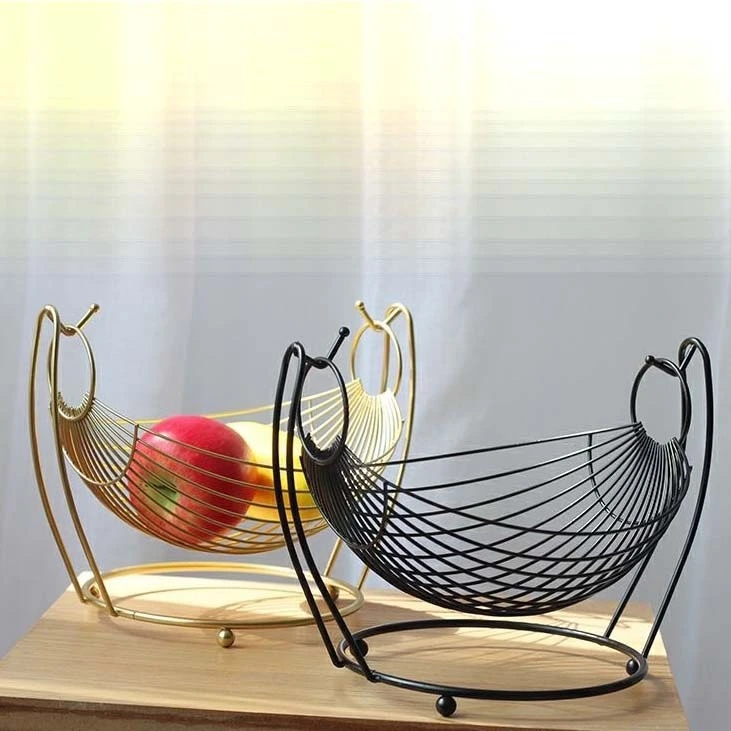 Boat-shaped fruit basket Wire mesh for home storage 1