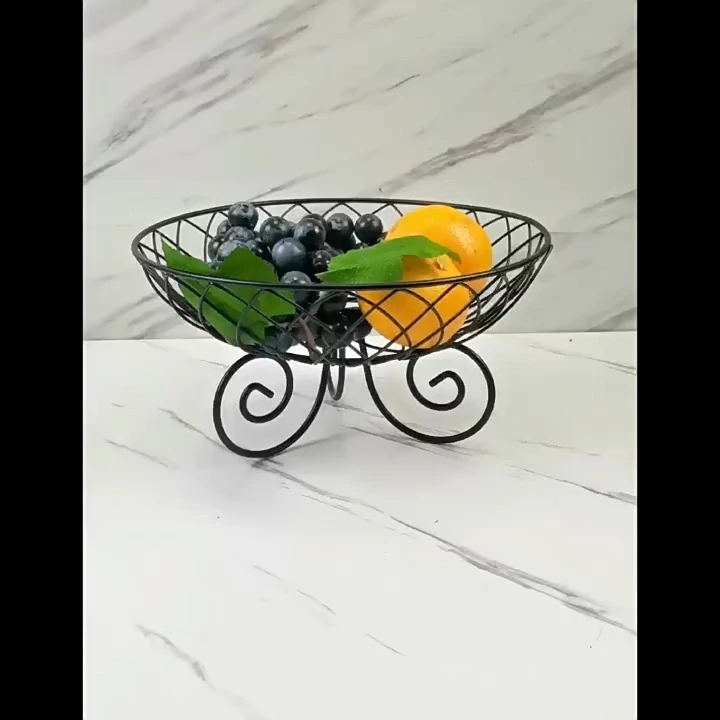 Cesta de frutas sencilla y creativa de metal, adecuada para mesa para café de sala de estar 1