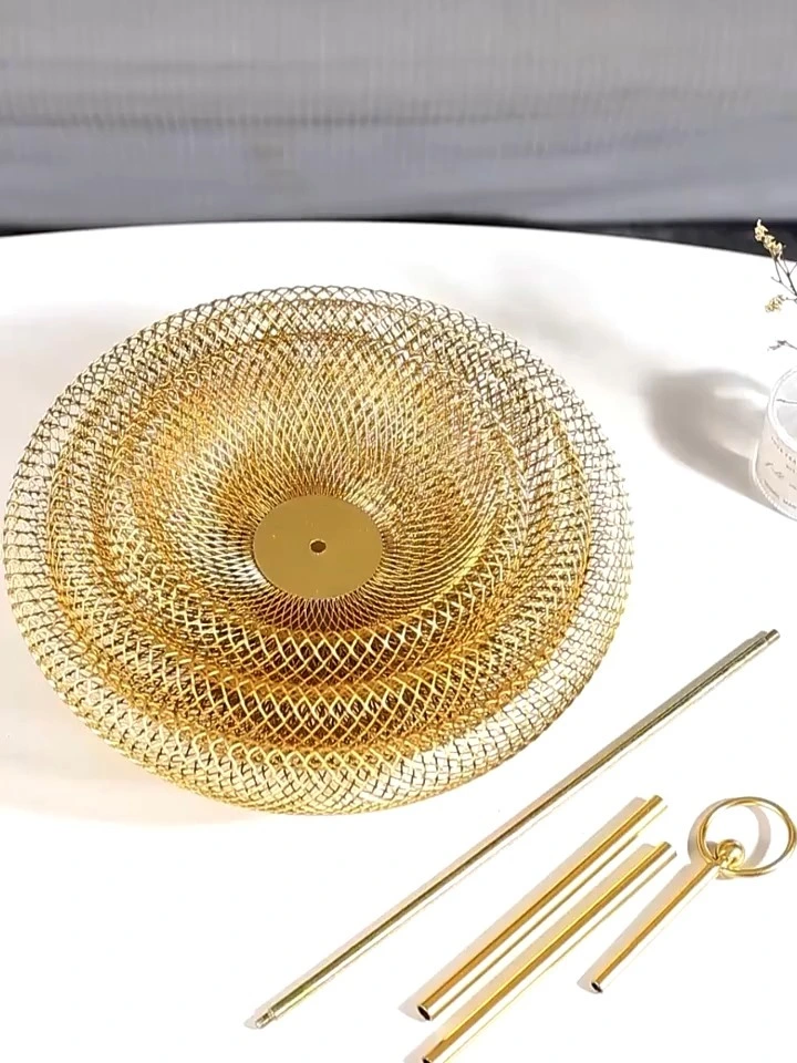 Cesta de frutas multicamadas de malha de metal para armazenamento doméstico 1