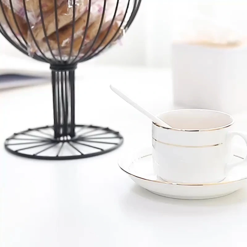 Cesta de frutas con forma de taza de metal para almacenamiento en la sala de estar 1