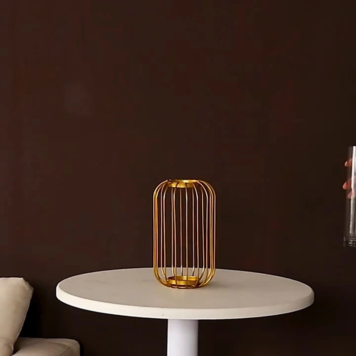 Vasos de ferro forjado Metal + acrílico para decoração de mesa 1