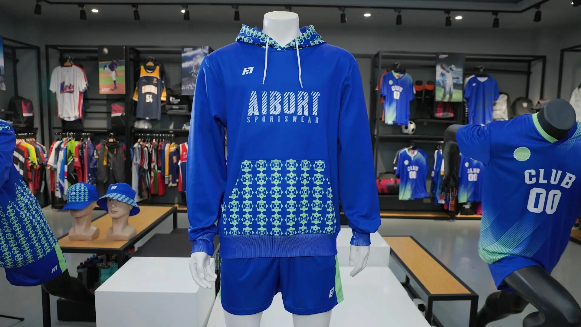 Felpa sportiva personalizzata con zip intera per squadra oversize - Aibort Sport 1