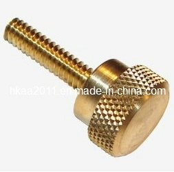 Brass Knurled Flat Head Thumb Screw with Shoulder 1