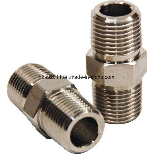 CNC Machined Stainless Steel Male Thread Hex Nipple 1