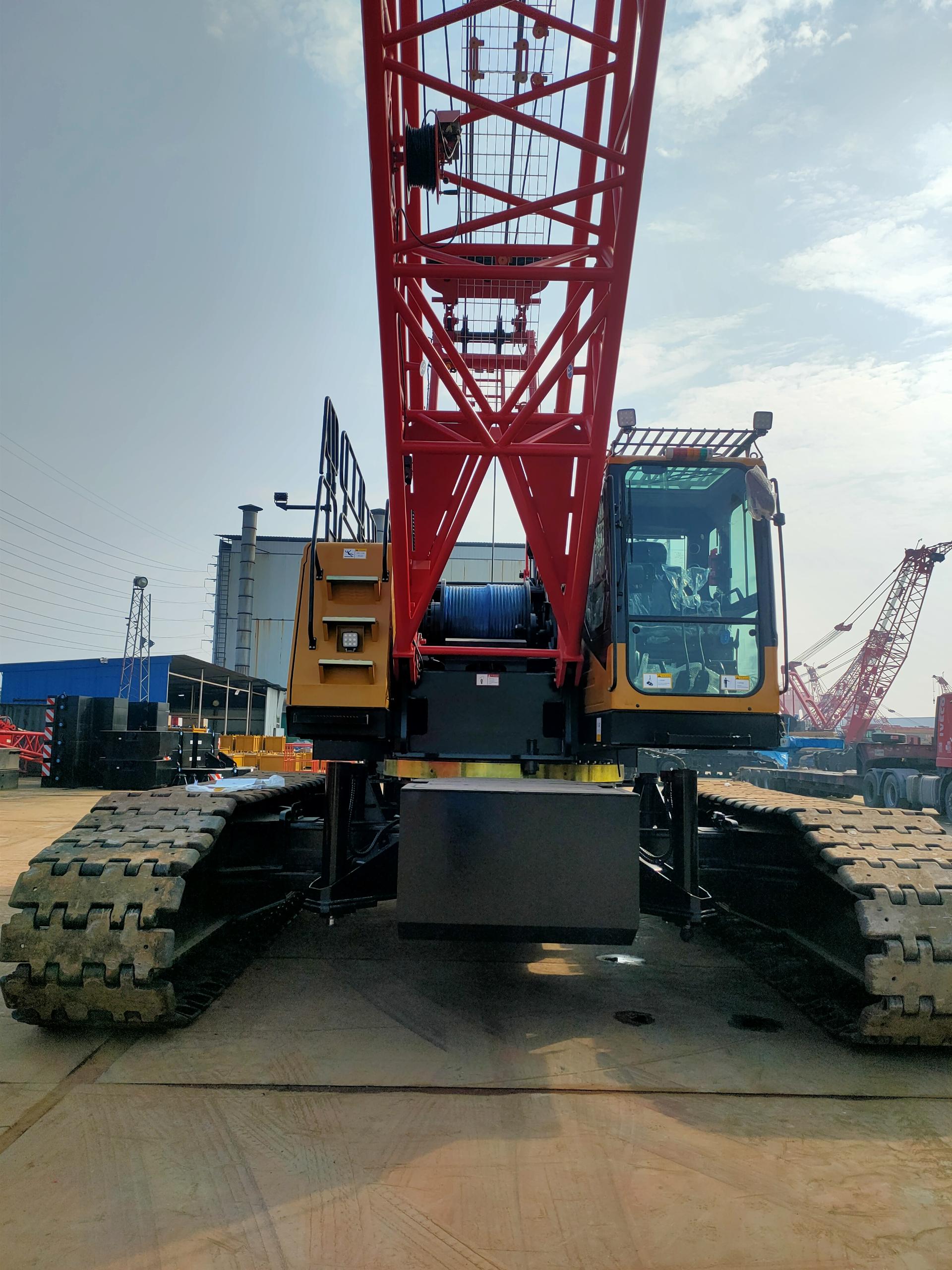 100ton Sany Digunakan crawler crane SCC1000C menggunakan Sany crawler crane 100TON untuk dijual 4