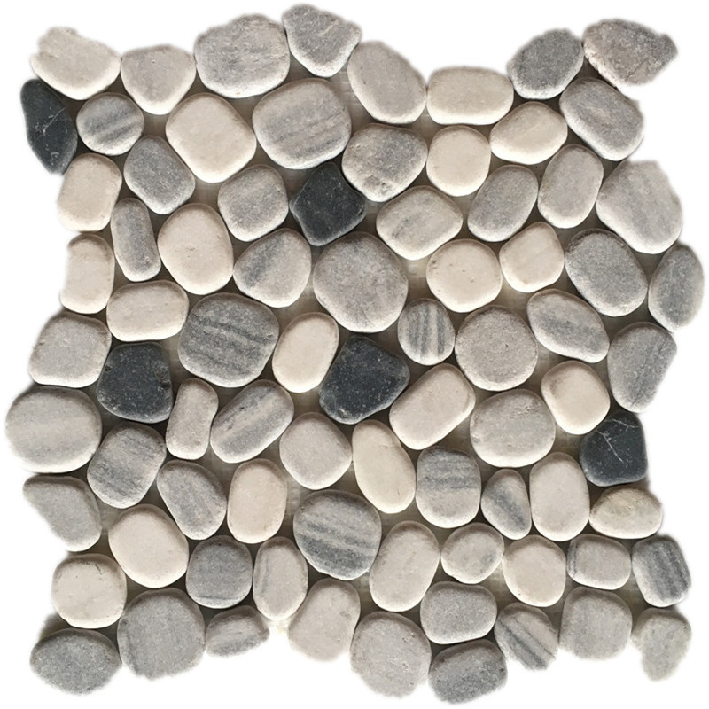Patrón de color mixto con apariencia de guijarro de mosaico de mármol para decoración de paredes de baño--Superstone 2