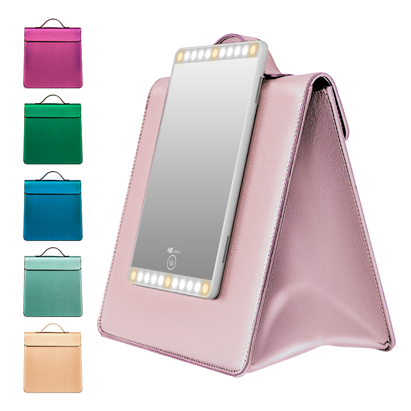 Trousse de maquillage chaude avec miroir de LED, trousse de maquillage de voyage, étui organisateur 1