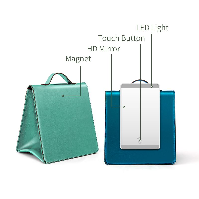 Trousse de maquillage chaude avec miroir de LED, trousse de maquillage de voyage, étui organisateur 6