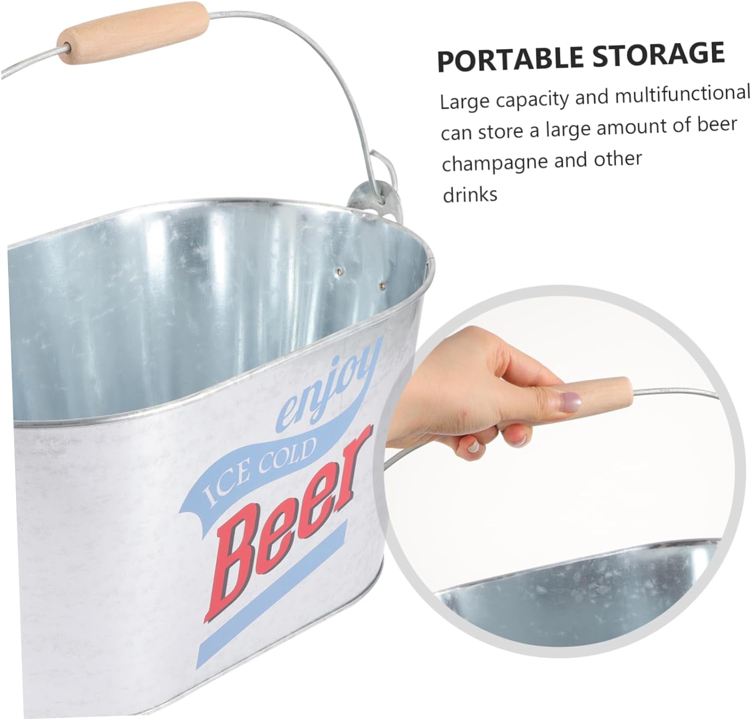10QT Galvanized Metal Beer Bucket丨longrichbar