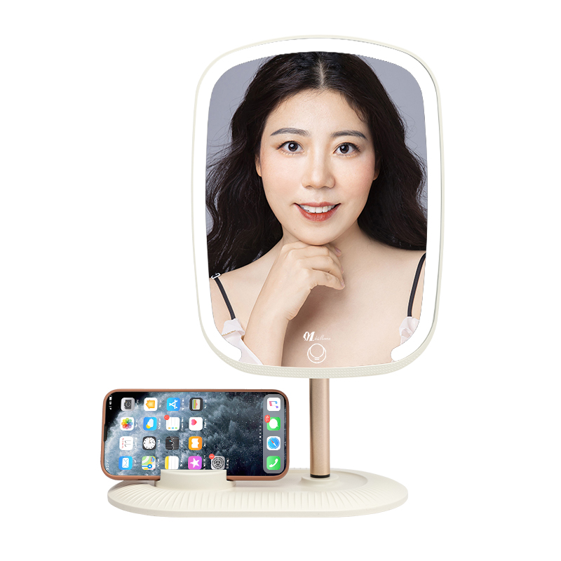 Desktop mirror organizer makeup with stand holder 4