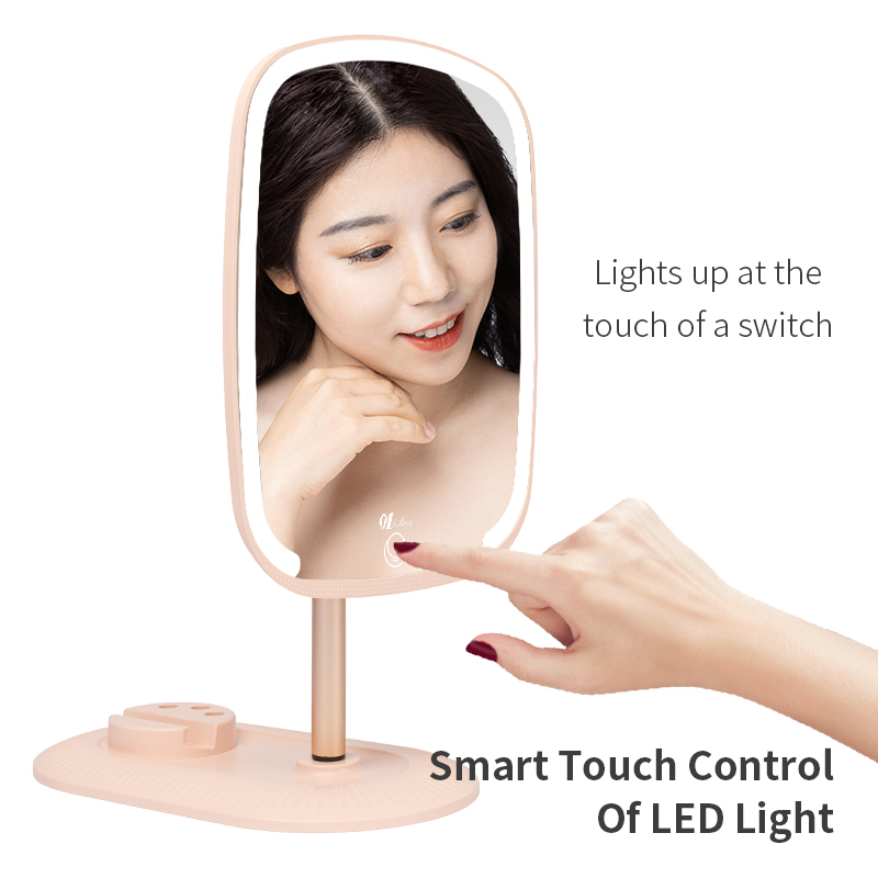 Desktop mirror organizer makeup with stand holder 5