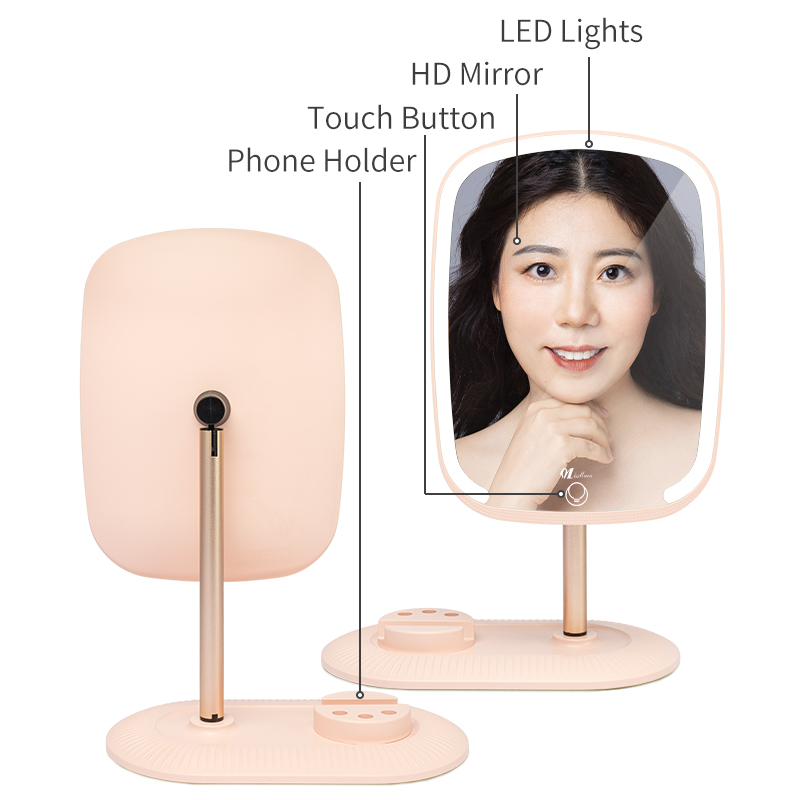 Desktop mirror organizer makeup with stand holder 7