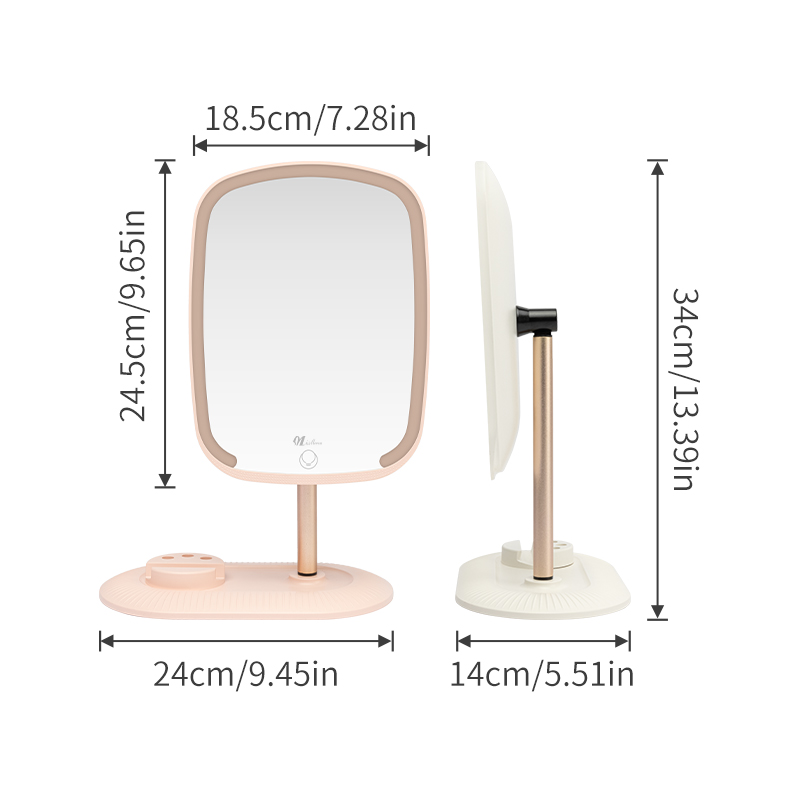 Desktop mirror organizer makeup with stand holder 8
