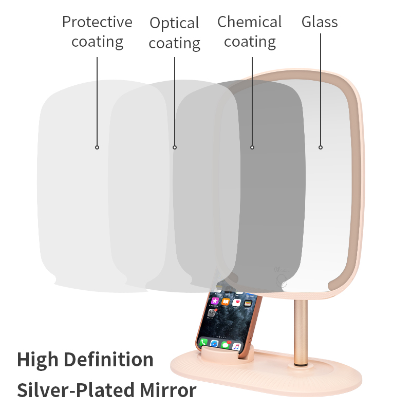 Desktop mirror organizer makeup with stand holder 9