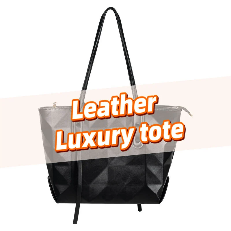 ITP-00016 black leather luxury tote 1