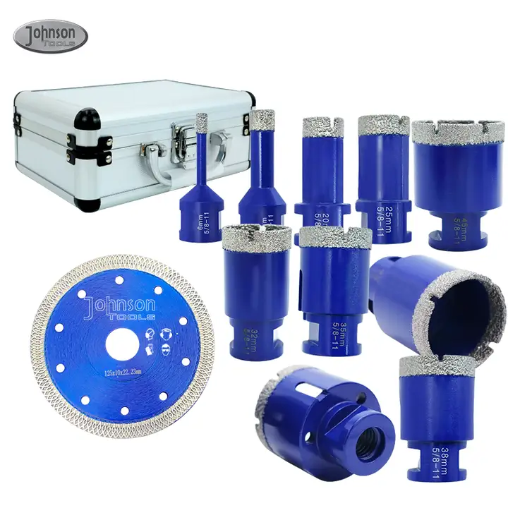 Kit Sega A Tazza EXFEIN 10 Pezzi - Punte Diamantate Per Piastrelle E Marmo Adattatore SDS Trapano - Foto 5