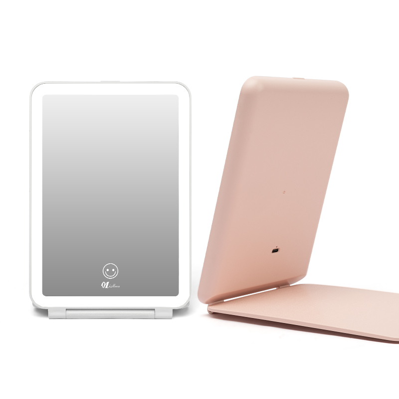New Item Foldable  Desktop Mirror With LED 4
