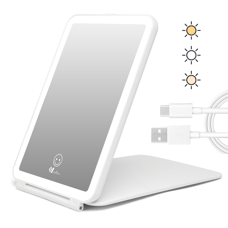 New Item Foldable  Desktop Mirror With LED 6