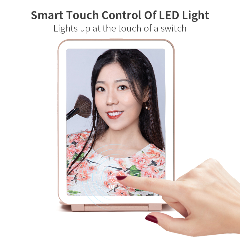 New Item Foldable  Desktop Mirror With LED 5