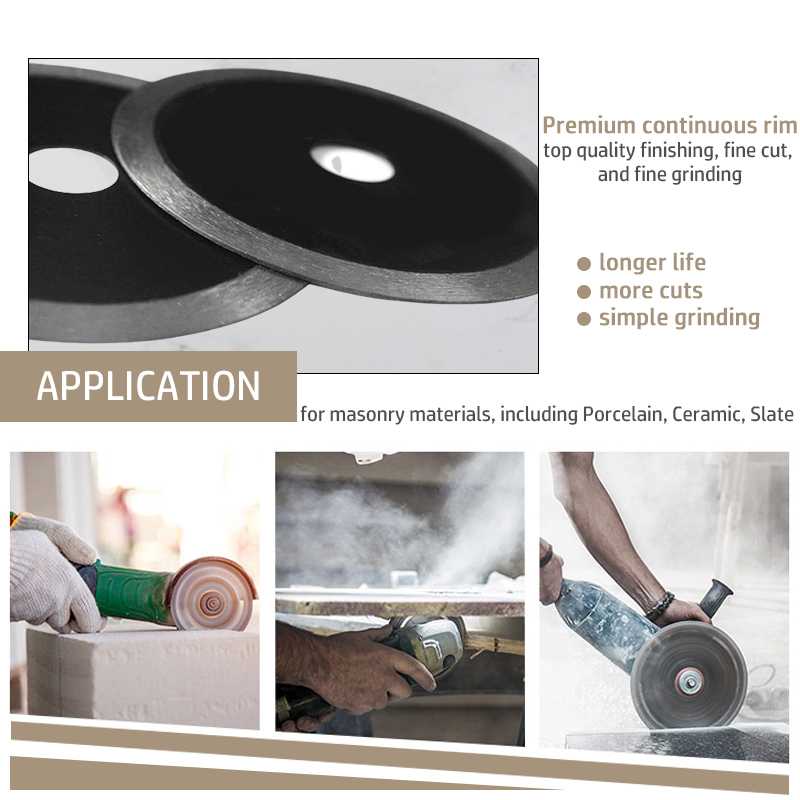 Johnson Tools Factory 105/115/125 mm Sinterlenmiş Sürekli Kenarlı Elmas Bıçak, Fayans ve Porselen için 7