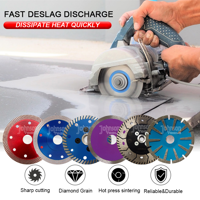 Disco de corte diamantado de 4,5 polegadas da Johnson Tools, ideal para mármore, granito e cerâmica, com venda direta da fábrica. 5