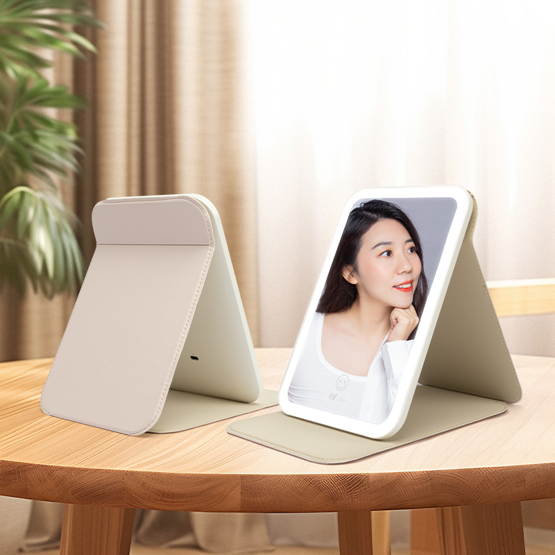 New Item PU Leather desktop makeup mirror 3