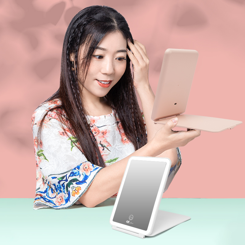 New Item Foldable  Desktop Mirror With LED 1