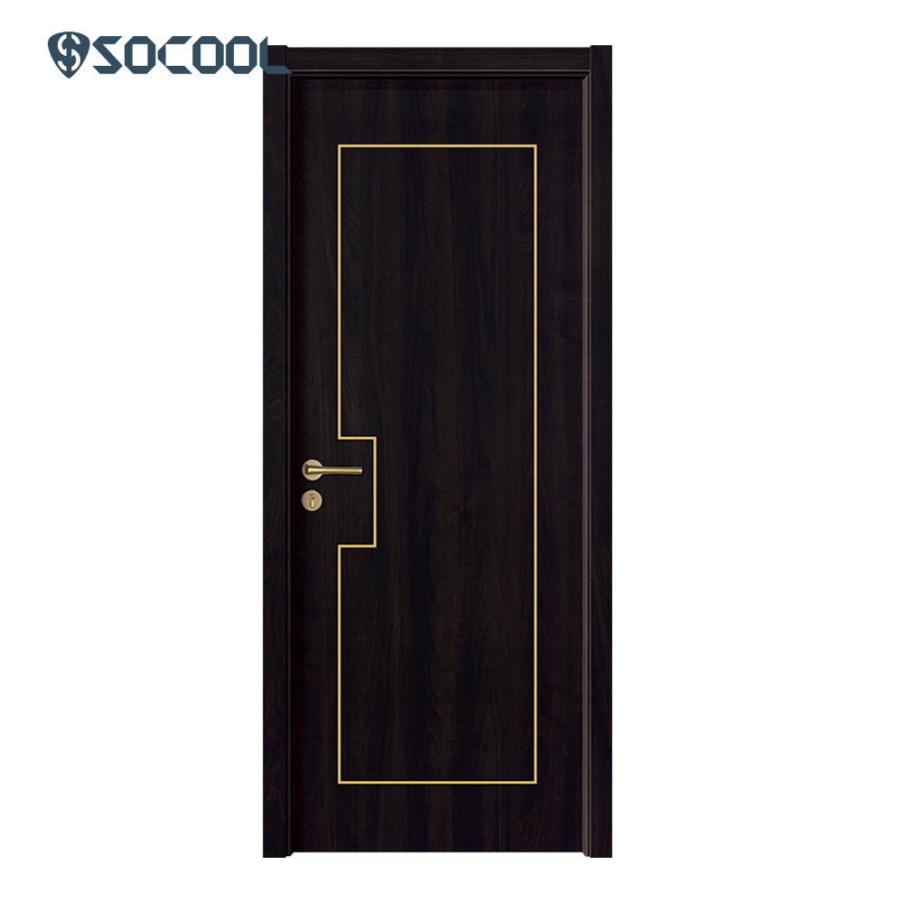 Puerta de madera interior contemporánea de nogal negro de elegancia moderna Socool 1