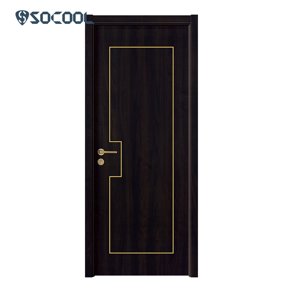 Socool Modern Elegance Contemporary Black Walnut Interior Wood Door 2