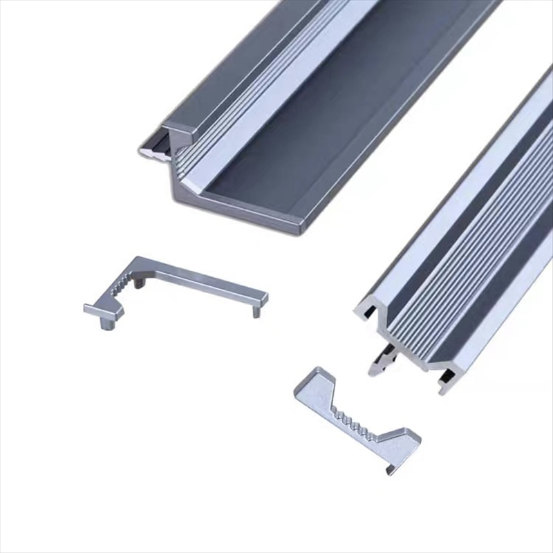 Aluminum Furniture Hardware Black Gold Kitchen Cabinet Drawer Finger Edge Pull Handles 1